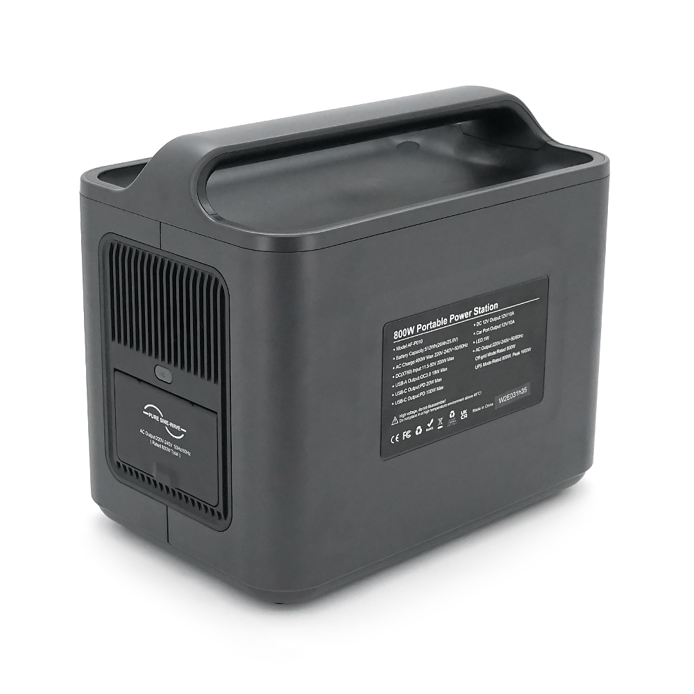 Портативна станція AFERIY AF-P010, LiFePO4 512Втч. (max800)Вт,MPPT 11.5-50В-8А(200Вт), LED, out220v USB-A,3xType-C PD20/100Вт, DC+прикурювач 12В/10А,272*184,5*240 мм. 6.5kg