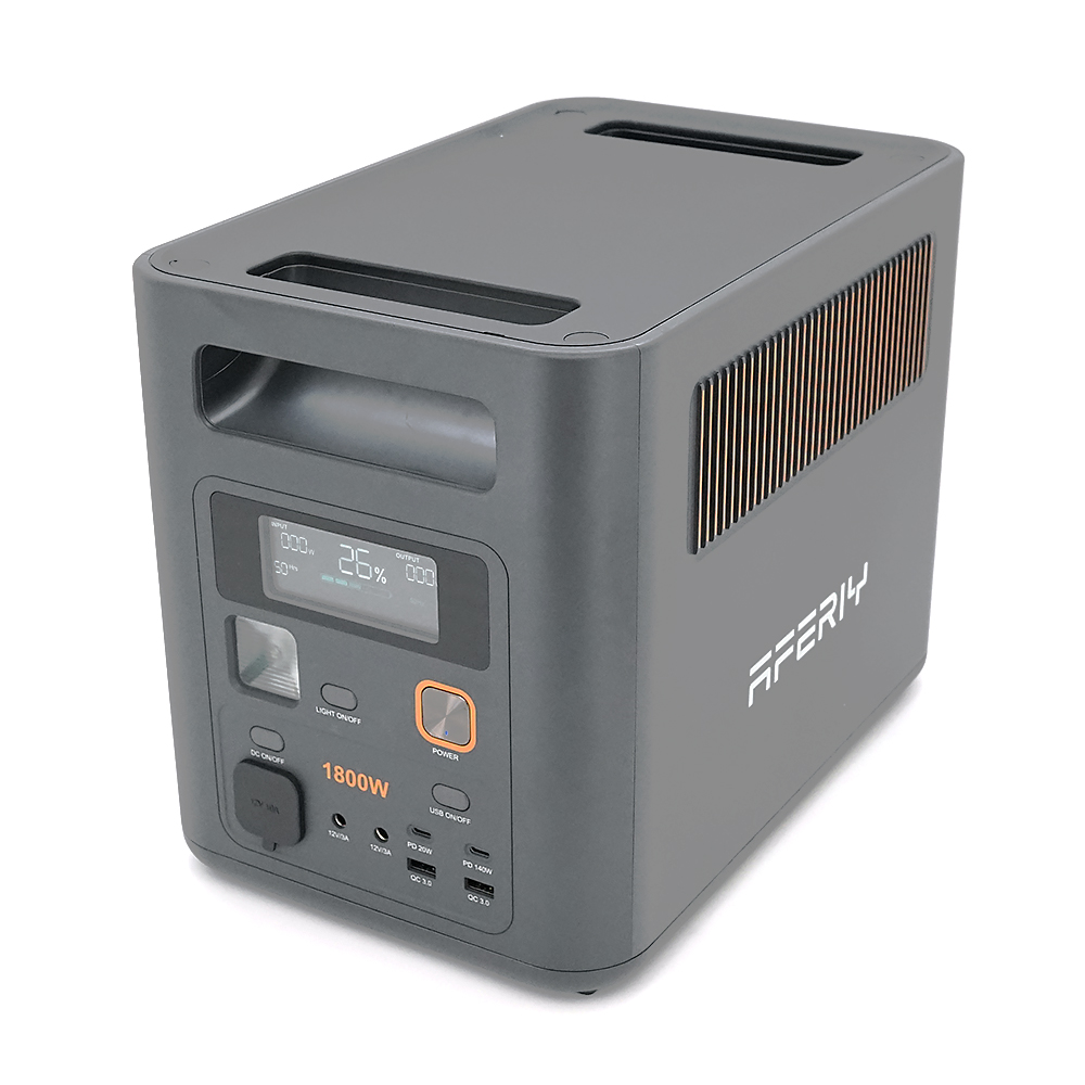 Портативна станція AFERIY AF-P180 Pro, LiFePO4 102Втч.1800Вт,MPPT 500Вт ,out 2*220v.2*USB-A/18Вт,2*Type-C PD20, прикурювач 12В/8А, 350×6м2