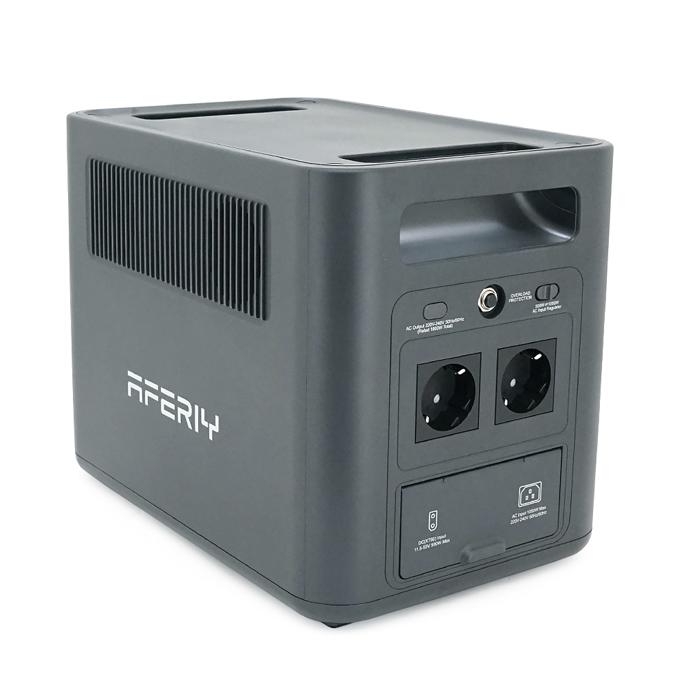 Портативная станция AFERIY AF-P180, LiFePO4 1024Втч. (max1800)Вт, XT60 MPPT 11.5-50В-20А(500W), 4xAC 220v. LED. 2-USB-A 18W , 2xType-C PD20+140Вт, DC+прикуриватель12В/10А, 100% заряд - 1,5 часа, 350*220*263 мм, 11.6kg