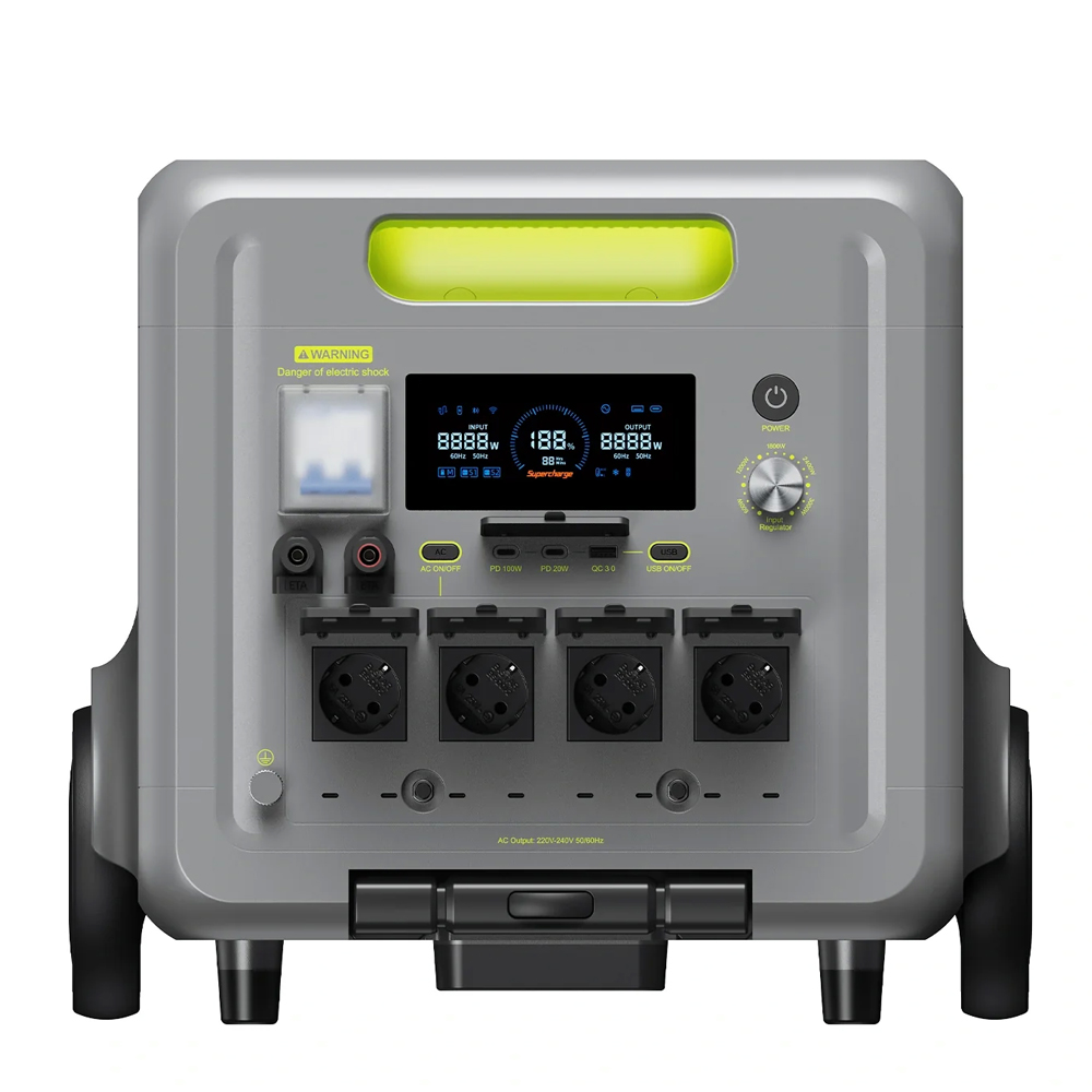 Портативна зарядна станція FOSSiBOT F7200, 7200W/5220Wh LiFePO₄, MPPT 2500W max XT90/120-450V, XT60-12V/10А, 2xDC5521-12V-3A, CarPort-1 2xUSB-A-18W, 2xUSB-C-100W, Wi-Fi, Bluetooth, charge 2.4 h, 609*321*475 мм, 78,6 кг