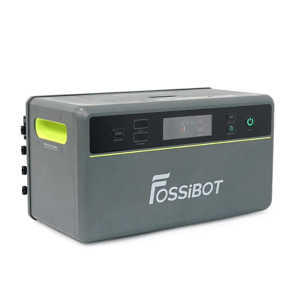 All-in-One Solar station FOSSiBOT FBP1200W+Battery, APP Control, WiFi, 3916Wh LiFePO4 6000Cycles, MPPT 2000W max, 3хAC 220, 1xUSB-15W, 1хUSB-C(100W), Fast charge 90min, Bluetooth, Heating, IP65, -20-55°C, 476×308×504mm, 41kg