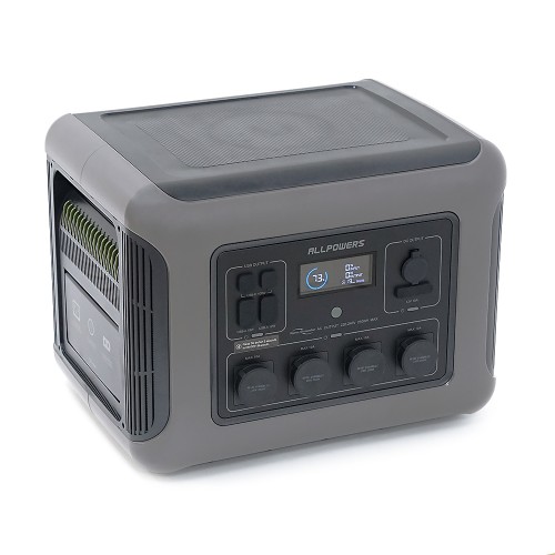 Зарядна станція ALLPOWERS R2500V2 APP Control, Wi-Fi, Bluetooth, 2500W, 2016Wh LiFePO4 3500Cycles, MPPT 1000w max, CAR port, DC12/24V, 4хAC 220V, 2xUSB-TYPE-C 200W, 2xUSB-A 18W, 2xUSB-A 36W, XT60, wireless 15W, Fast charge 60min, 456×360×346mm, 29kg