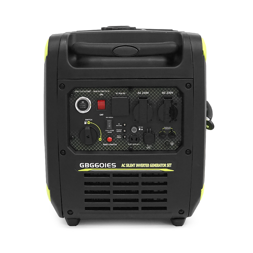 Генератор Інверторний Бензиновий Genpower GBG 60IES 4.8kW (6kVA), однофазний, 230V, 50Hz, DC12V. об'єм 15.0л. витрата 0,374Lt/kWt.стартер, АКБ у комплект не входить, 465*445*505mm. 30кг.