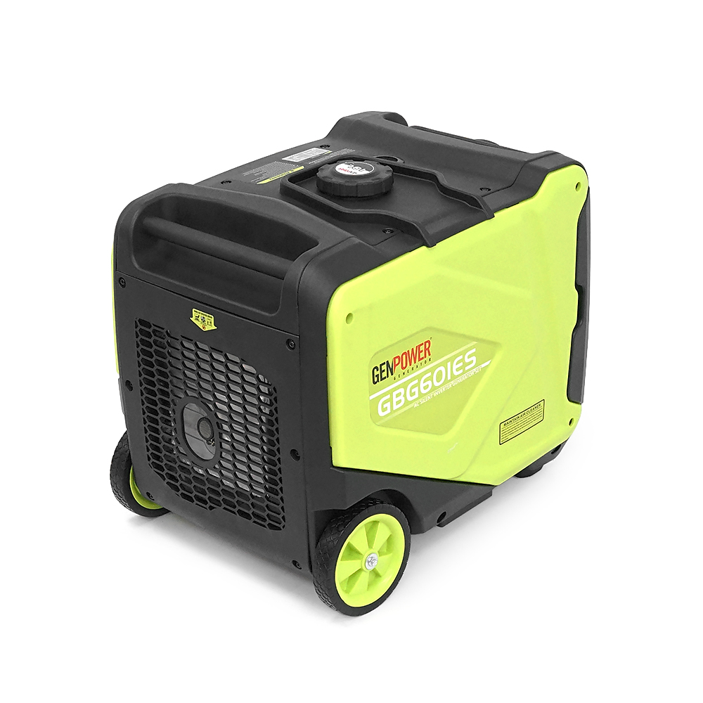 Генератор Інверторний Бензиновий Genpower GBG 60IES 4.8kW (6kVA), однофазний, 230V, 50Hz, DC12V. об'єм 15.0л. витрата 0,374Lt/kWt.стартер, АКБ у комплект не входить, 465*445*505mm. 30кг.
