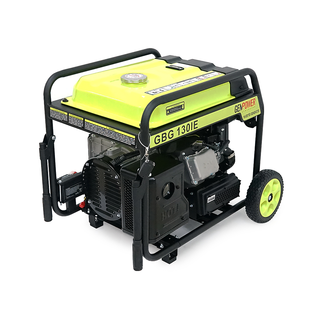 Генератор Інверторний БЕНЗИНОВИЙ GENPOWER GBG 130IE 10.4kW (13kVA), однофазний, 230V, 50Hz, DC12V. об'єм 33л., витрата 0,374Lt/kWt.стартер, АКБ у комплект не входить, 710*540*640mm. 74кг.
