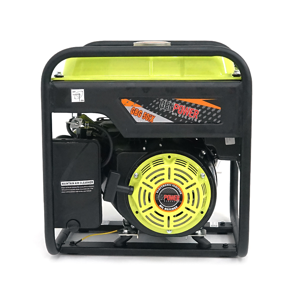 Генератор Інверторний БЕНЗИНОВИЙ GENPOWER GBG 50IX 3.6kW (5kVA), однофазний, 230V, 50Hz, DC12V. об'єм 15.0л. АКБ у комплект не входить, 465*445*505mm. 30кг.