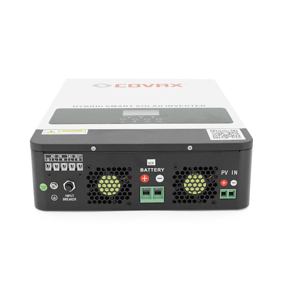 Гібридний інвертор COVAX CV-PS-2200-12V, 2200VA\1800W, 12V, ток заряда 0-60A, 170-280V, MPPT (80А, 55-450 Vdc), 405*286*98mm. 4.5kg