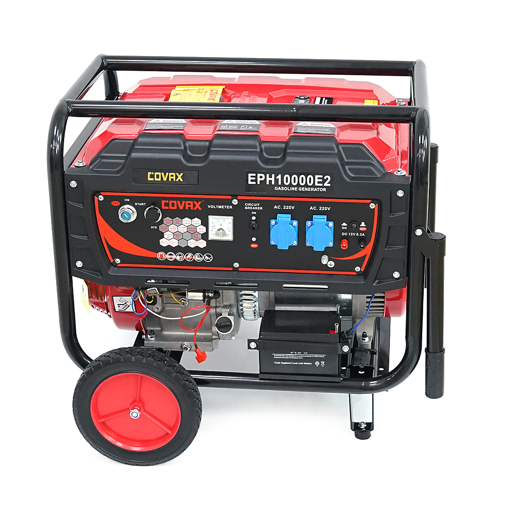 Генератор бензиновий COVAX EPH10000E2, 7.0kW, однофазний 220V, 50Hz, DC12V, 18HP, Electric Starter, tank 25L, 690x535x555mm