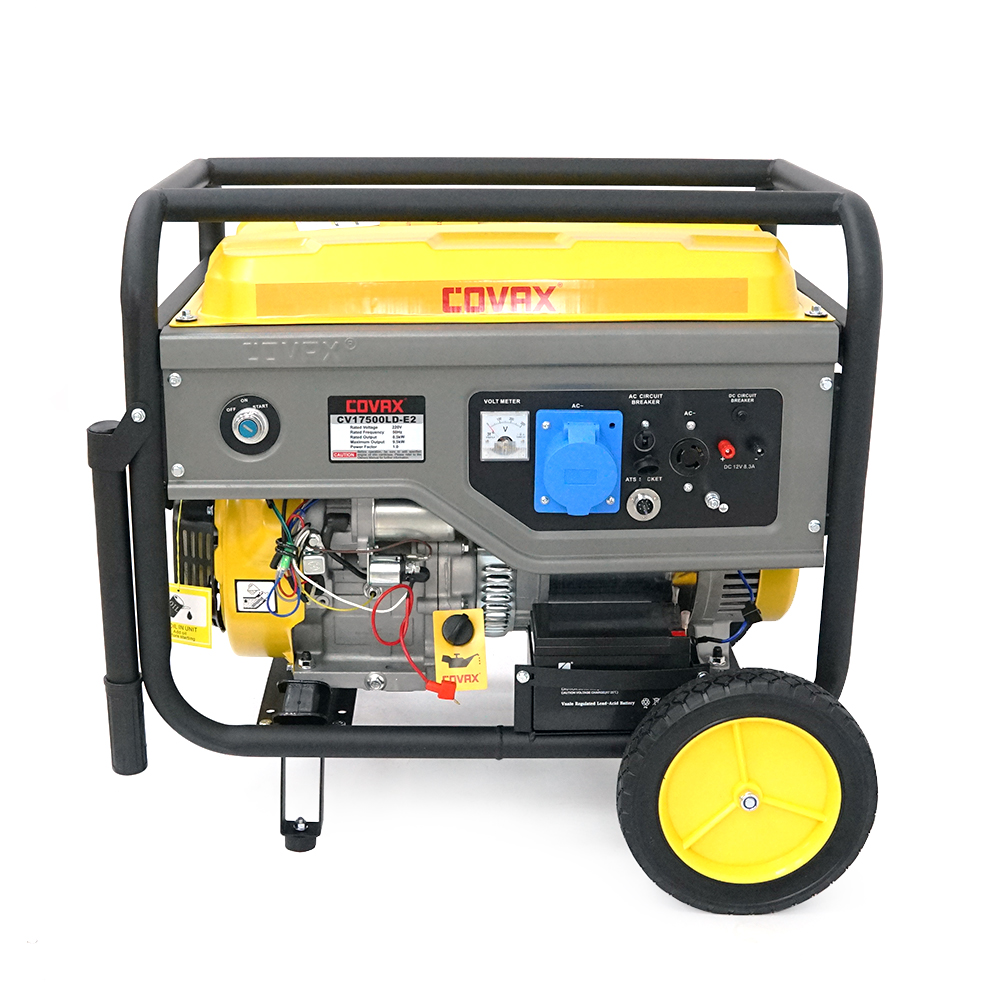 Генератор бензиновий COVAX CV17500LD-E2, 8.5kW, однофазний 220V, 50Hz, DC12V, 20HP, Recoil/Electric Starter, tank 25L, 705x560x570mm, 88kg