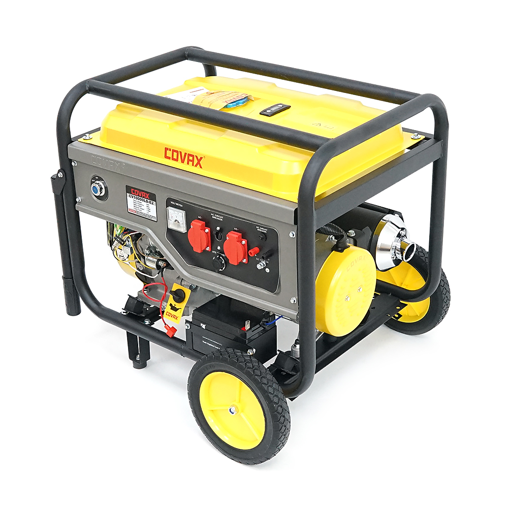 Генератор бензиновий COVAX CV10000LD-E2, 7.0kW, однофазний 220V, 50Hz, DC12V, 18HP, Recoil/Electric Starter, tank 25L, 705x550x570mm, 84kg