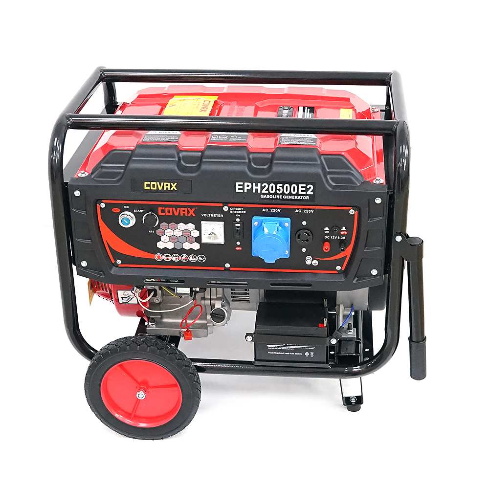 Генератор бензиновий COVAX EPH20500E2, 9.5kW, однофазний 220V, 50Hz, DC12V, 21HP, Electric Starter, tank 25L, 710x535x555mm, 96kg