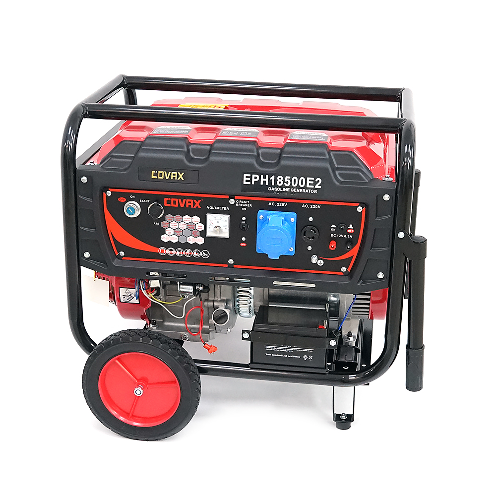 Генератор бензиновий COVAX EPH18500E2, 9.0kW, однофазний 220V, 50Hz, DC12V, 20HP, Electric Starter, tank 25L, 705x560x570mm, 88kg