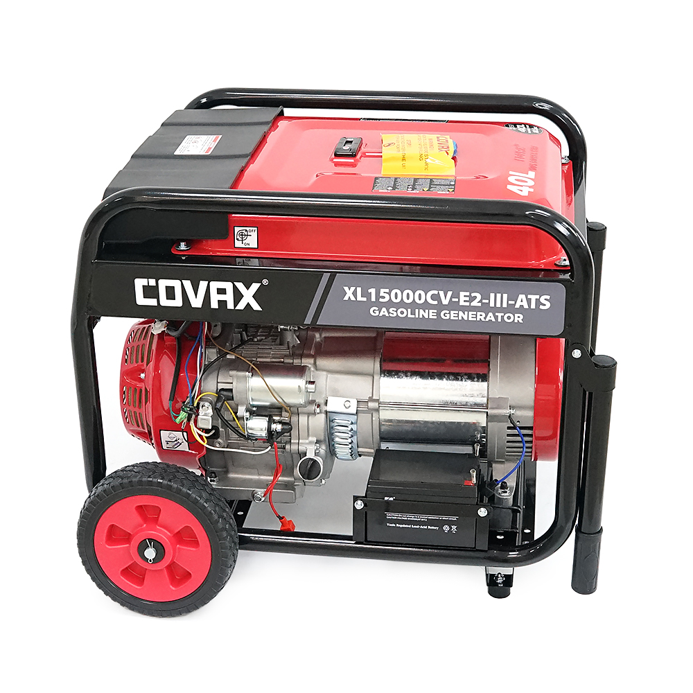 Генератор бензиновий COVAX XL15000CV-E2-lll-ATS, 8.0kW, 220V-380V, 50Hz, DC12V, 18HP, Electric Starter, tank 25L, 705x560x570mm