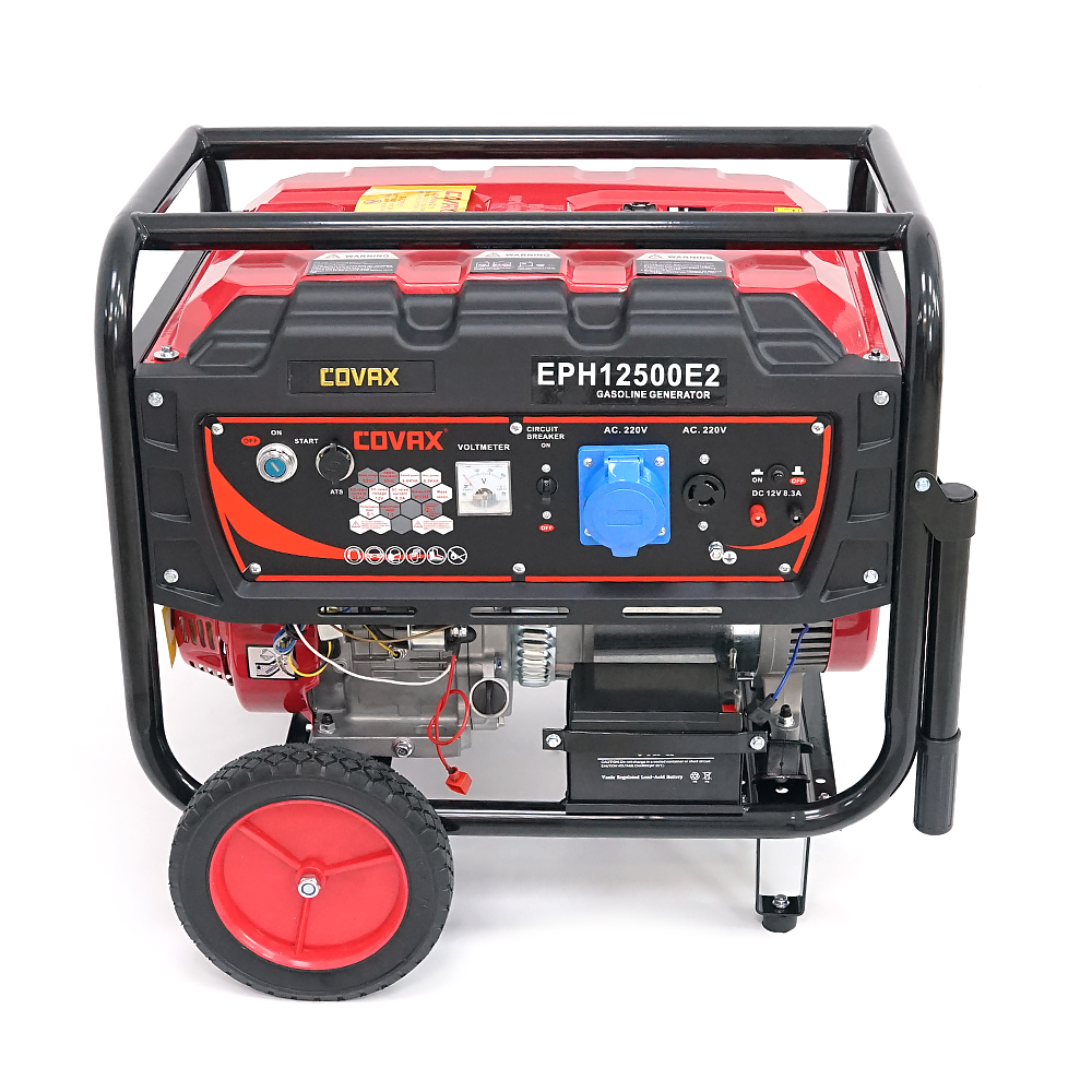 Генератор бензиновий COVAX EPH12500E2, 8.0kW, однофазний 220V, 50Hz, DC12V, 18HP, Electric Starter, tank 25L, 705x560x570mm, 86kg