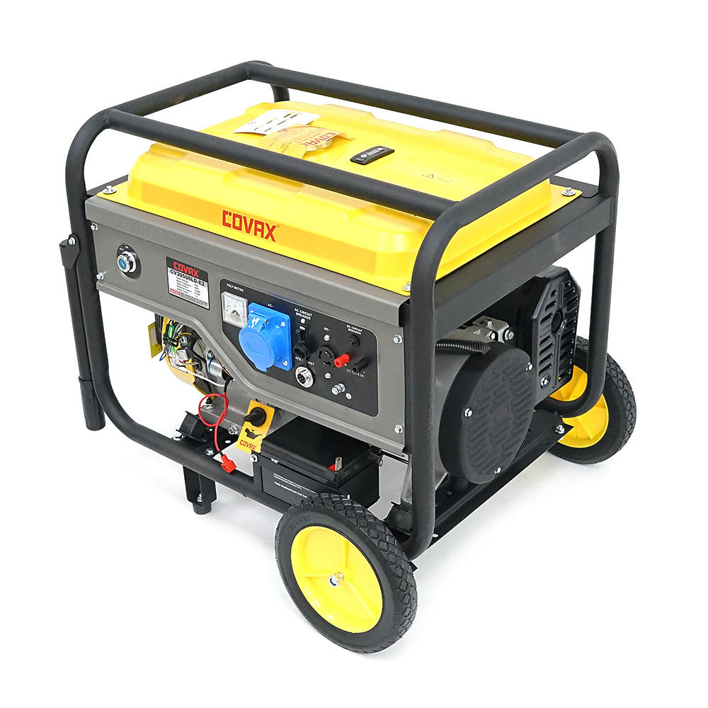 Генератор бензиновый COVAX CV20500LD-E2, 9.5kW, однофазный 220V, 50Hz, DC12V, 21HP, Electric Starter, tank 25L, 96kg