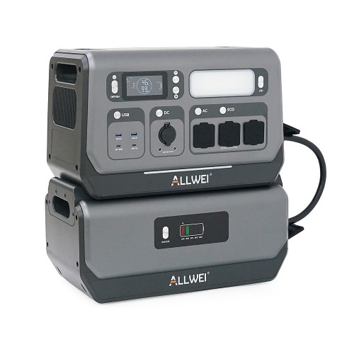 Портативная зарядная станция ALLWEI SGR-PPS2400-2PRO+BAT, 2400W/4096Wh LiFePO₄, MPPT 500W max ХТ60/12 – 60 В/10 А, 2xDC5521-12V-12A, CarPort-12V-12A, 3xAC230V, 2xUSB-A-18W, 2xUSB-C-100W, Wi-Fi, charge 1.5 h, 480x260x535 мм, 42.5кг