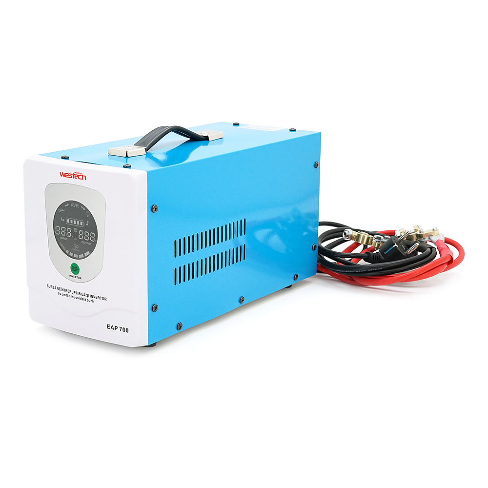 ДБЖ із правильною синусоїдою Westech EAP Energi MPS-700 (1000VA), 5/10/15/20А, під зовнішню АКБ 12В (AGM/GEL/LFP), 337х146х170мм