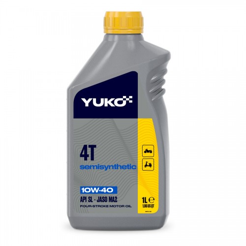 Олія YUKO SEMISYNTHETIC 4T 10W40 API SL для чотирьохтактних бензинових/дизельних двигунів малої мототехніки