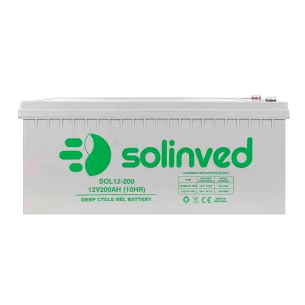 Акумуляторна батарея SOLINVED 200-12 GEL 12V 200 Ah (522 x 240 x 224), 60.3 kg Grey Q1/48