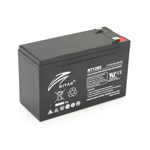 Акумуляторна батарея AGM RITAR RT1280, Black Case, 12V 8.0Ah ( 151 х 65 х 94 (100) ) Q10