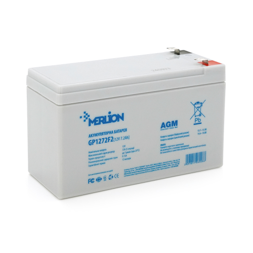 Акумуляторна батарея MERLION AGM GP1272F2B 12 V 7,2 Ah ( 150 x 65 x 95 (100) ) White Q10