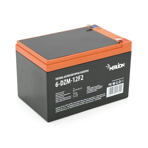 Тягова акумуляторна батарея AGM MERLION 6-DZM-12, 12V 12Ah F2 (151х98х101 мм) Orange Q3