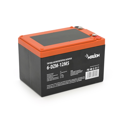 Тягова акумуляторна батарея AGM MERLION 6-DZM-12, 12V 12Ah M5 (151х98х101 мм) Orange Q3