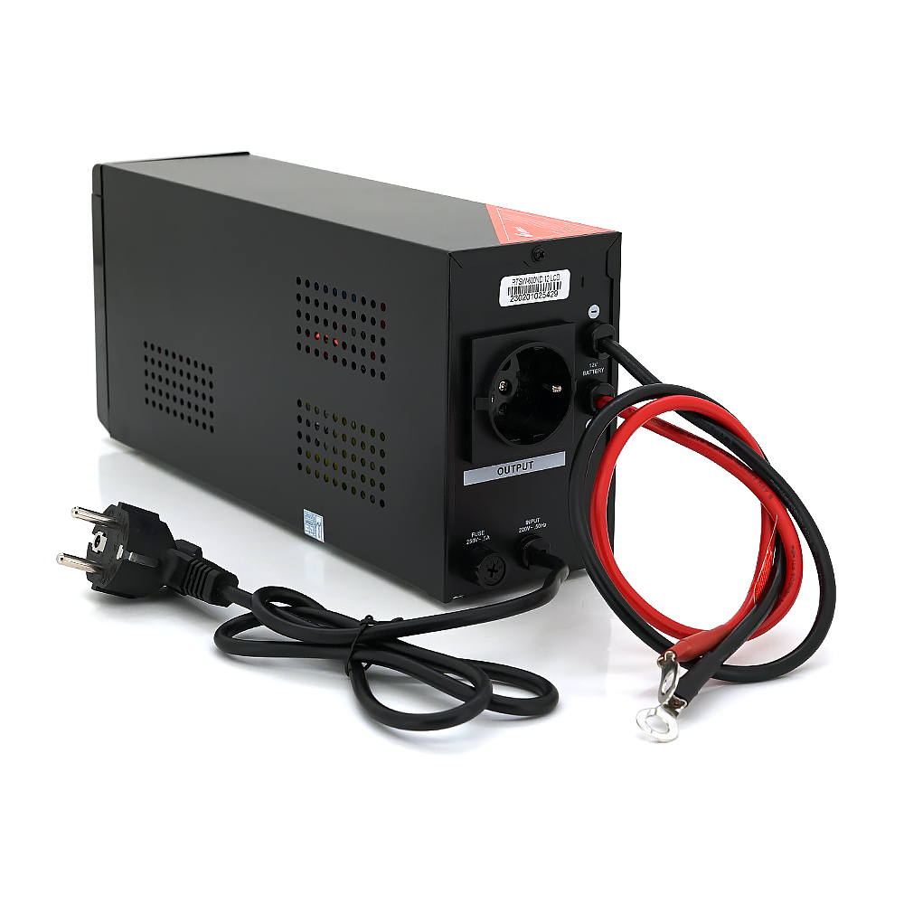ДБЖ з правильною синусоїдою RITAR RTSW-600ND12 LCD, 12В, під зовнішній АКБ, Q4 (320*132*210) 4,2 кг (236*85*130)
