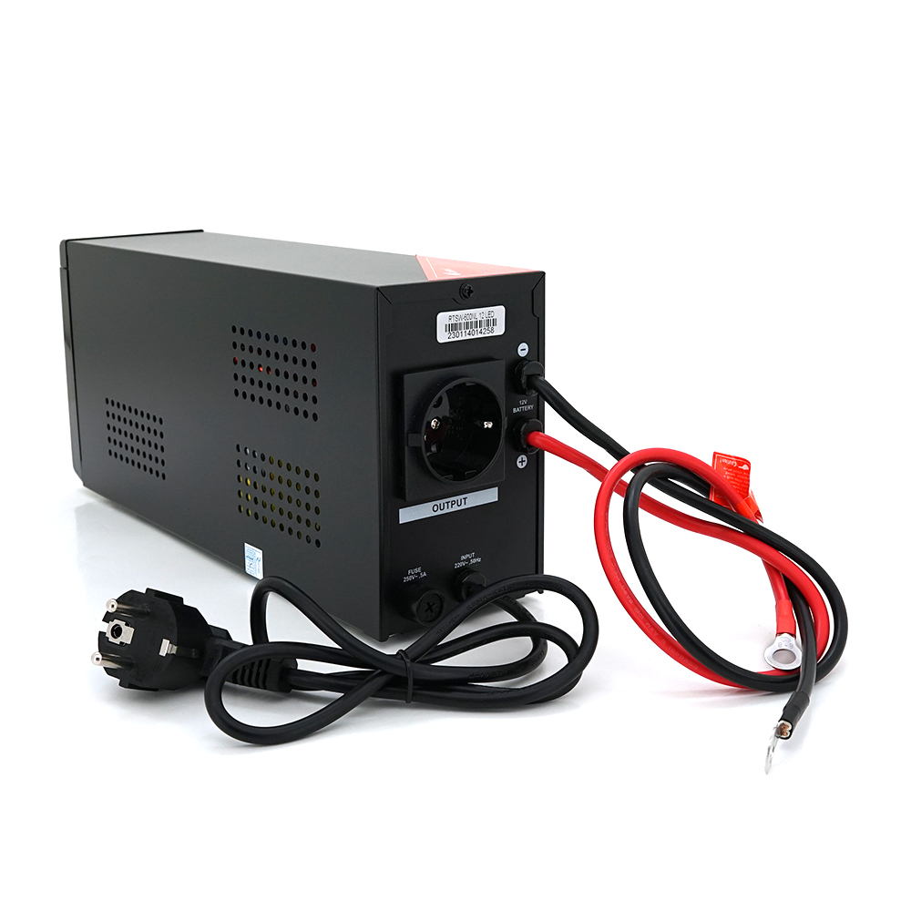 ДБЖ з правильною синусоїдою RITAR RTSW-600NL12 LED (360Вт), 12В, під зовнішній АКБ, Q4 (320*132*210) 4,2 кг (236*85*130)