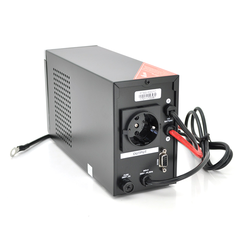 ДБЖ з правильною синусоїдою RITAR RTSW-600 LCD, 12В, під зовнішній АКБ, Q4 (320*132*210) 4,2 кг (260*85*140)