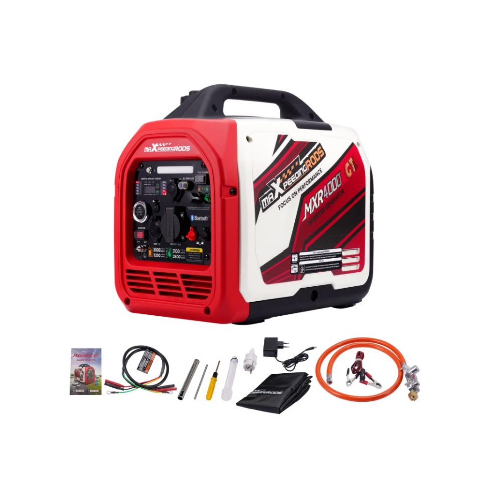 Генератор інверторний БЕНЗИН/ГАЗ MXR4000GT (3,2 kW), однофазний, 220V, 50Hz, об'єм бака 4л, дистанційний запуск Bluetooh