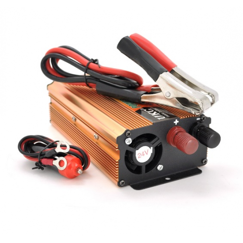 Інвертор напруги UKC, 300ВА(180Вт), 24/220V, approximated, 1 універсальна розетка, клем + крокодили