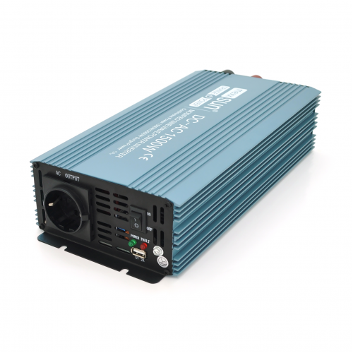 Інвертор напруги Mexxsun MXS-1500, 24V/220V, 1500W з модифікованою синусоїдою, 2 Shuko, клемні дроти, Q4