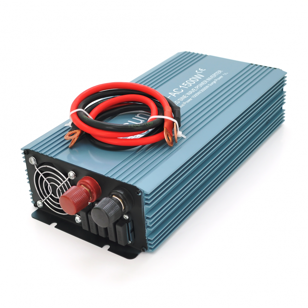 Інвертор напруги Mexxsun MXS-1500, 24V/220V, 1500W з модифікованою синусоїдою, 2 Shuko, клемні дроти, Q4