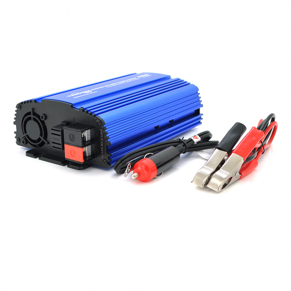 Інвертор напруги Tommatech MS-600, 24V/220V, 600W з апроксимованою синусоїдою, 1Shuko, USB, клемні дроти, АЗУ+ затискачі, Q15