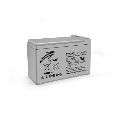 Аккумуляторная батарея AGM RITAR RT1275, Gray Case, 12V, 7,5Ah (151x65x94) Q10