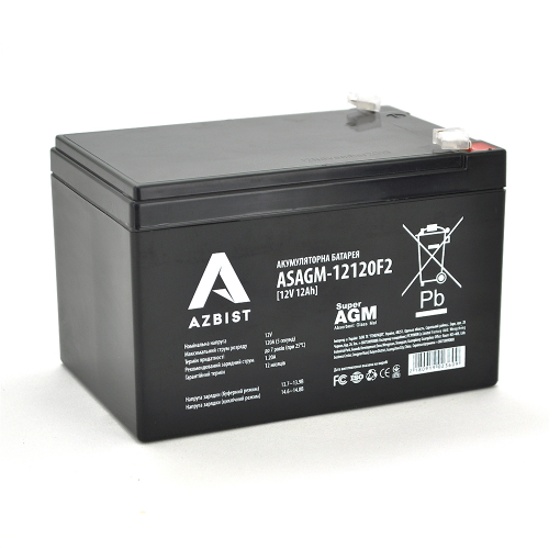 Аккумуляторная батарея AZBIST Super AGM ASAGM-12120F2, Black Case, 12V, 12Ah (151х98x95) Q6/192