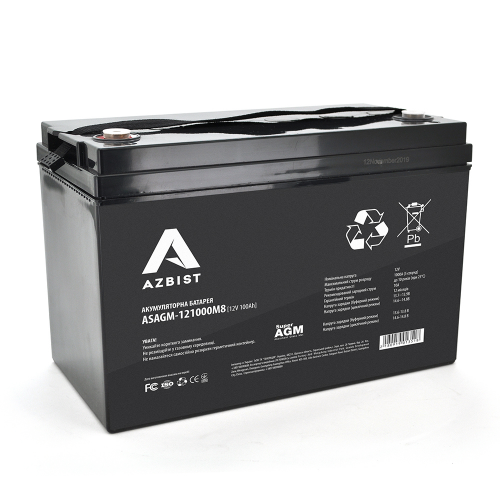 Аккумуляторная батарея AZBIST Super AGM ASAGM-121000M8, Black Case, 12V, 100Ah (329x172x215) Q1/36
