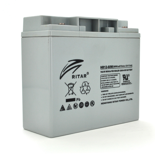 Аккумуляторная батарея RITAR AGM HR12-60W, Gray Case, 12V, 17Ah (181x77x167) 4,80kg Q4