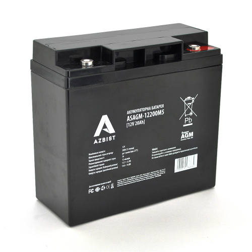 Аккумуляторная батарея ASBIST Super AGM ASAGM-12200M5, Black Case, 12V, 20Ah (181x77x167) Q4