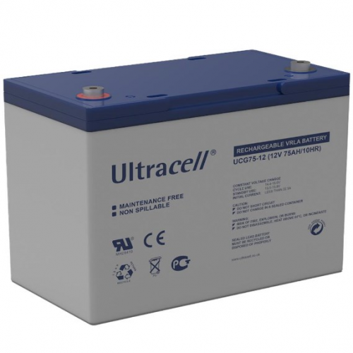 Аккумуляторная батарея Ultracell GEL UCG75-12 GEL 12V, 75Ah (259x168x214) White Q1/67