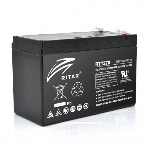 Аккумуляторная батарея AGM RITAR RT1270B, Black Case, 12V 7.0Ah ( 151 х 65 х 94 (100) ) Q8