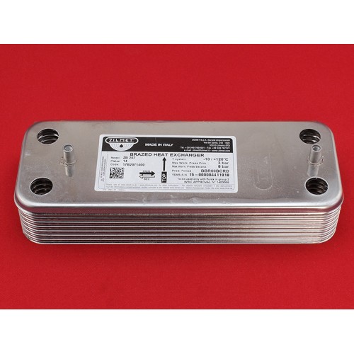 Теплообмінник пластинчастий ГВП Zilmet (14 пл.) для газового котла Ariston, Chaffoteaux 17B1901444